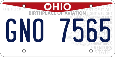 OH license plate GNO7565