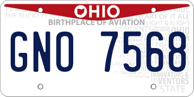OH license plate GNO7568