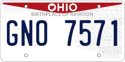 OH license plate GNO7571