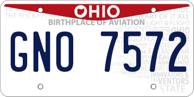 OH license plate GNO7572