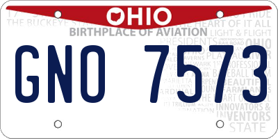 OH license plate GNO7573