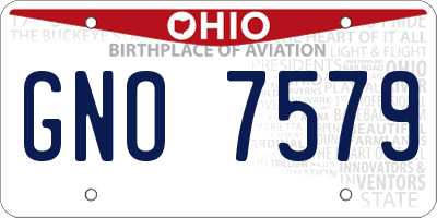 OH license plate GNO7579