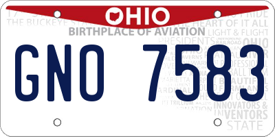 OH license plate GNO7583