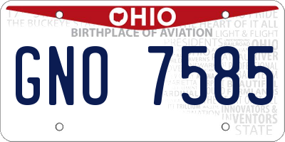 OH license plate GNO7585