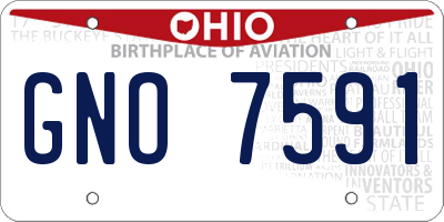 OH license plate GNO7591