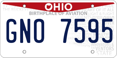 OH license plate GNO7595