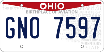 OH license plate GNO7597
