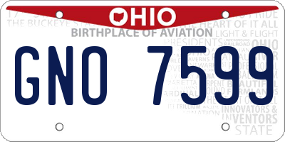 OH license plate GNO7599