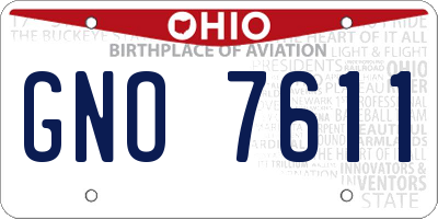 OH license plate GNO7611