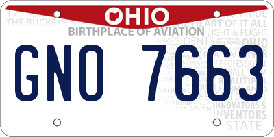OH license plate GNO7663