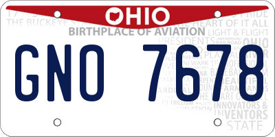 OH license plate GNO7678