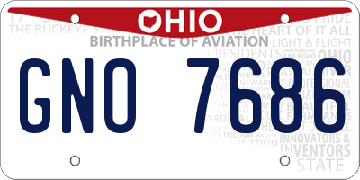 OH license plate GNO7686