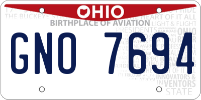 OH license plate GNO7694
