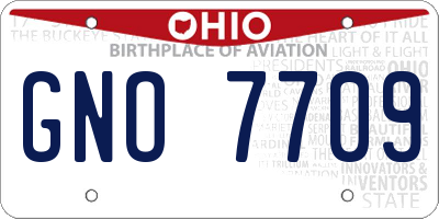 OH license plate GNO7709