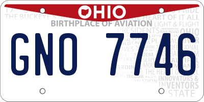 OH license plate GNO7746