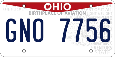 OH license plate GNO7756