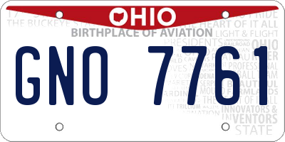 OH license plate GNO7761