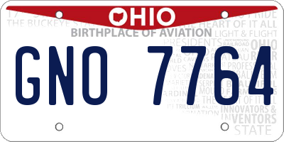 OH license plate GNO7764