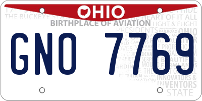 OH license plate GNO7769