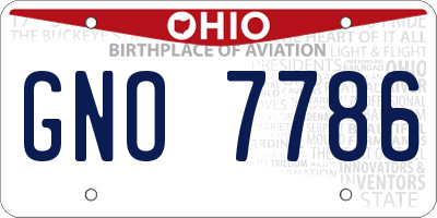 OH license plate GNO7786