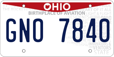 OH license plate GNO7840