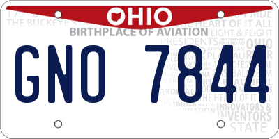 OH license plate GNO7844