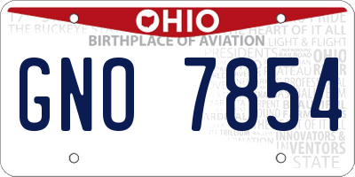 OH license plate GNO7854