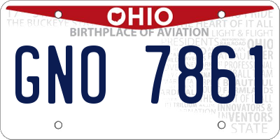 OH license plate GNO7861