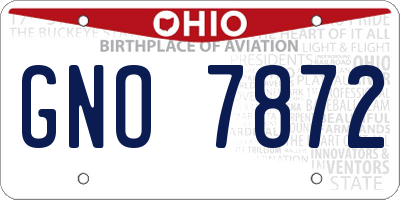 OH license plate GNO7872