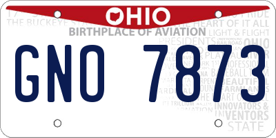 OH license plate GNO7873