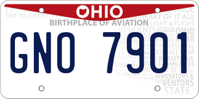 OH license plate GNO7901