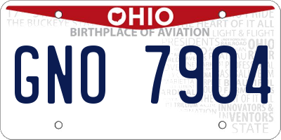 OH license plate GNO7904