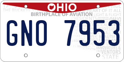OH license plate GNO7953