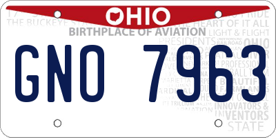 OH license plate GNO7963