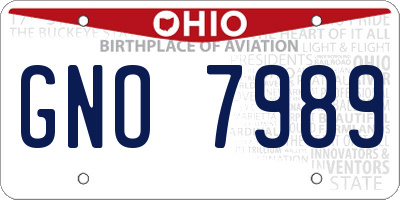 OH license plate GNO7989