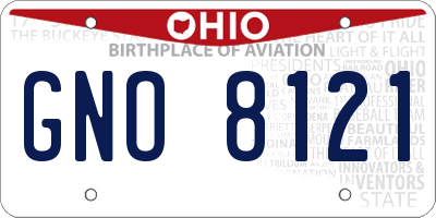 OH license plate GNO8121