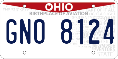 OH license plate GNO8124
