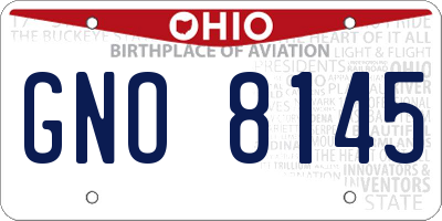OH license plate GNO8145