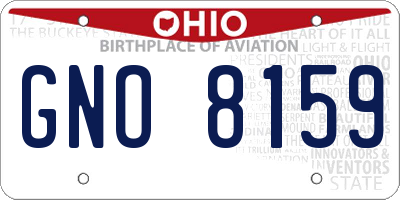 OH license plate GNO8159