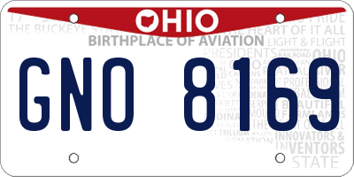 OH license plate GNO8169