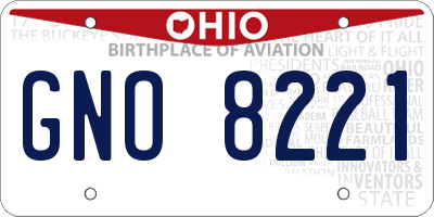 OH license plate GNO8221