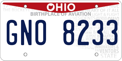 OH license plate GNO8233