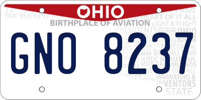 OH license plate GNO8237