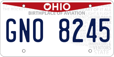 OH license plate GNO8245