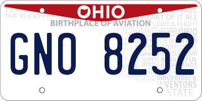OH license plate GNO8252