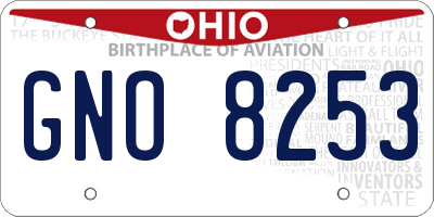 OH license plate GNO8253