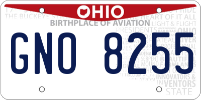 OH license plate GNO8255