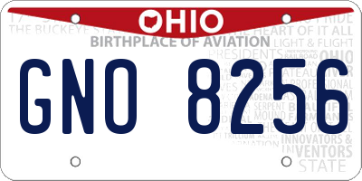 OH license plate GNO8256