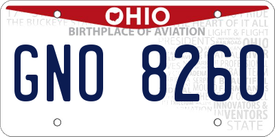 OH license plate GNO8260