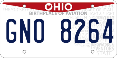 OH license plate GNO8264